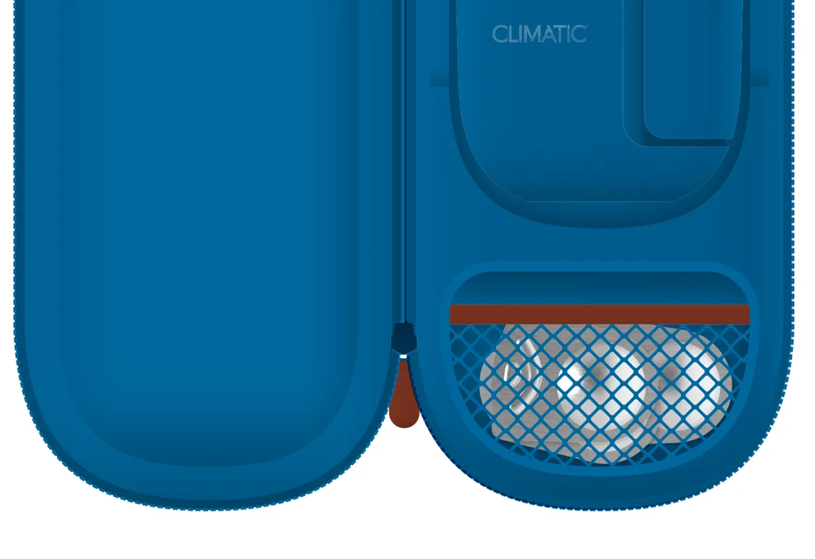 Travel case development — open case with mesh blister well