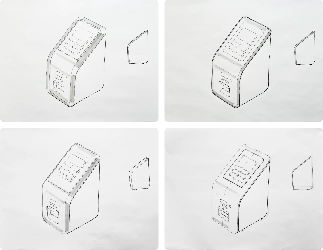 Industrial design sketches of the Osler Origin analyser