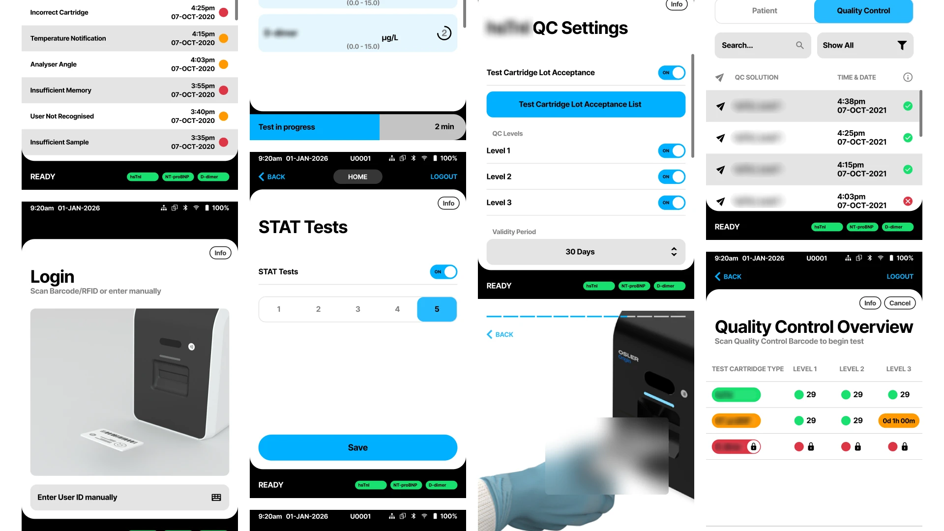 Refined UI and UX screens for the Osler Origin